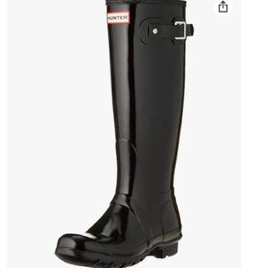 HUNTER | Tall Black Original Shiny Glossy Hunter Rain Boots UK 5/ US 6